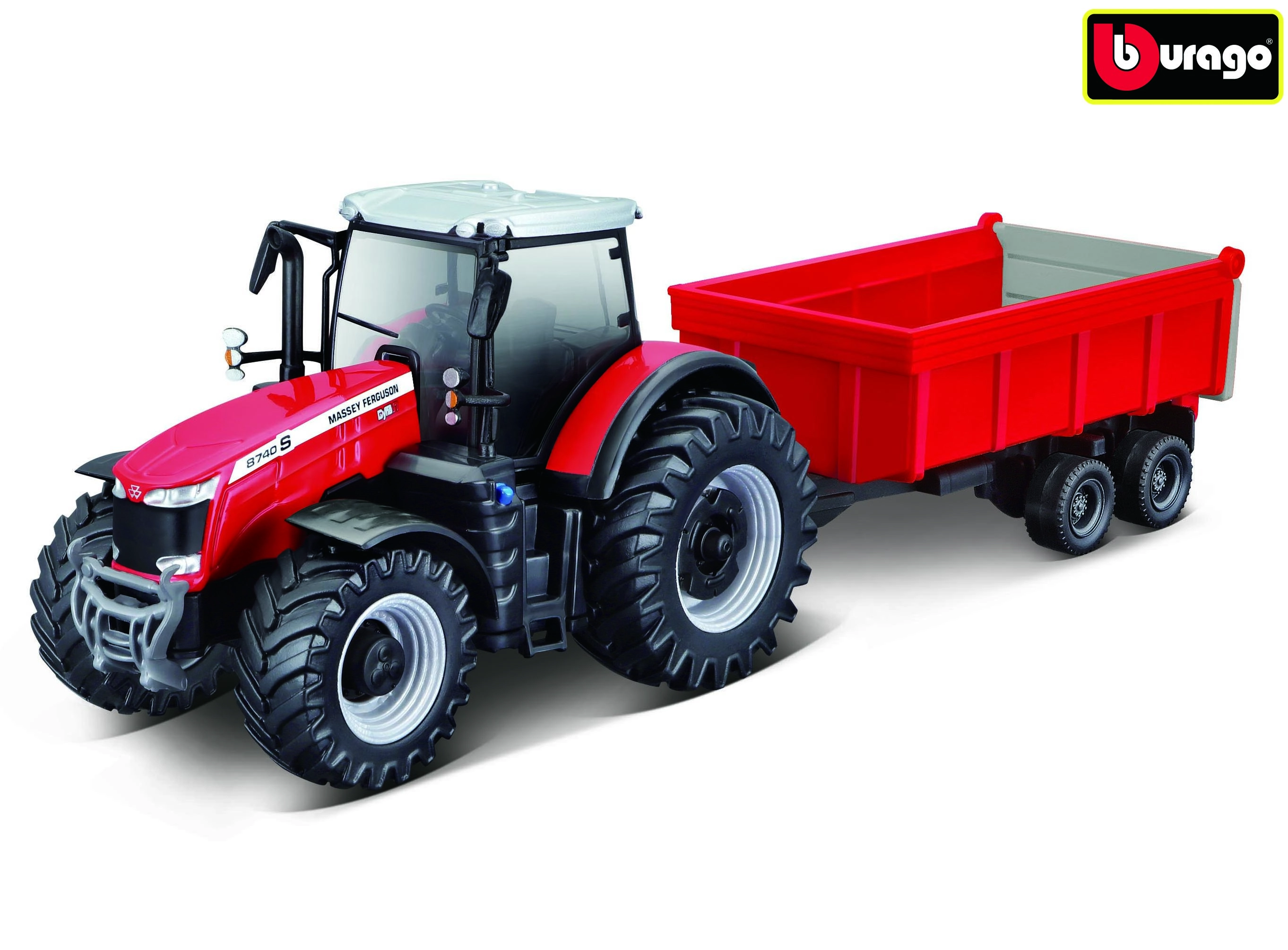 E-shop Bburago Farm Traktor Massey FERGUSSON 8740S Tractor with Trailer 1:50