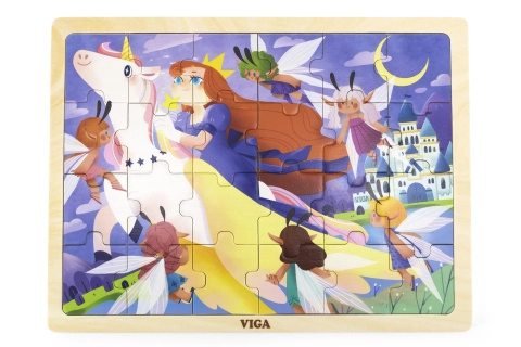 Drevené puzzle s rozprávkovým motívom 24 dielikov