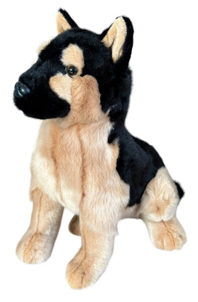 Plyšový pes – nemecký ovčiak, sediaci 28 cm
