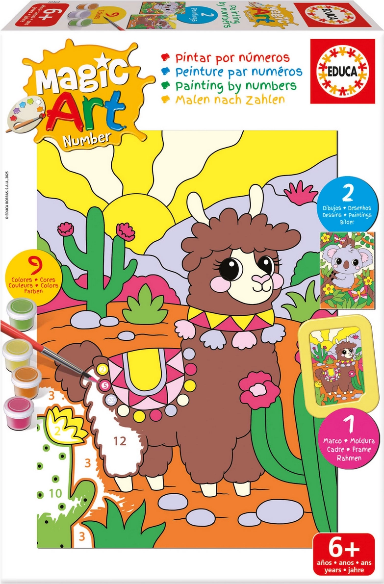 Educa maľovanie podľa čísel koala a lama