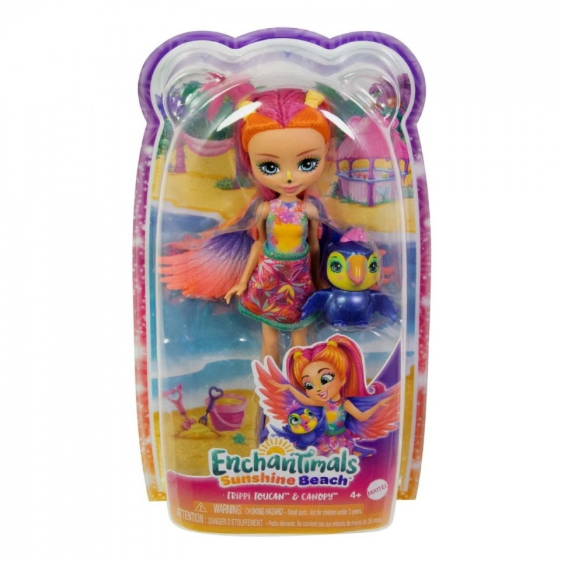 Mattel ENCHANTIMALS Sunshine Beach Trippi Toucan a Canopy HRX83