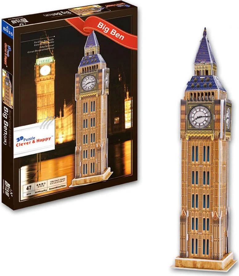 E-shop 3D puzzle Big Ben Londýn od Clever&Happy 47 dielikov