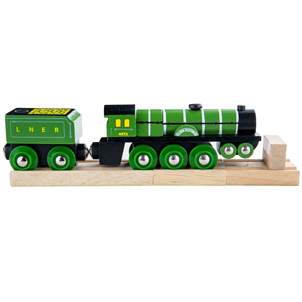 E-shop Bigjigs Elektrická lokomotíva Flying Scotsman zelená 691621093061