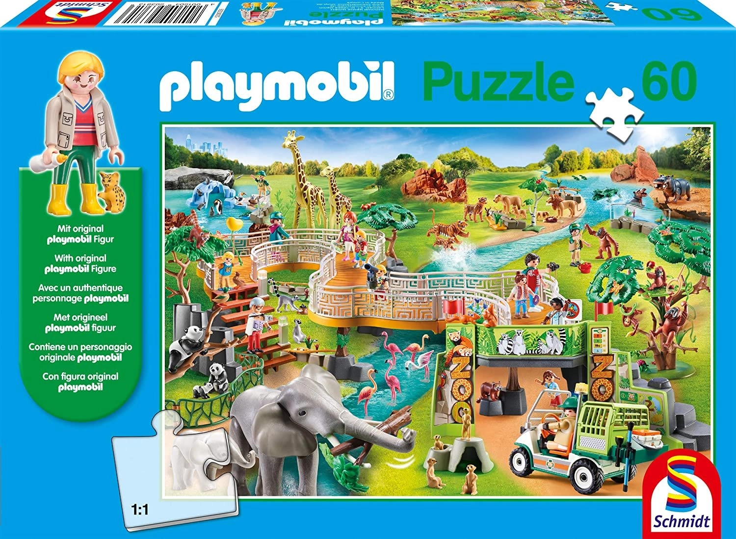 SCHMIDT Playmobil Zoo 60 dielov + figurka Playmobil