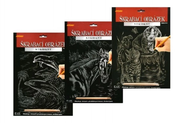E-shop ArtLover Škrabací obrázek stříbrný Kůň