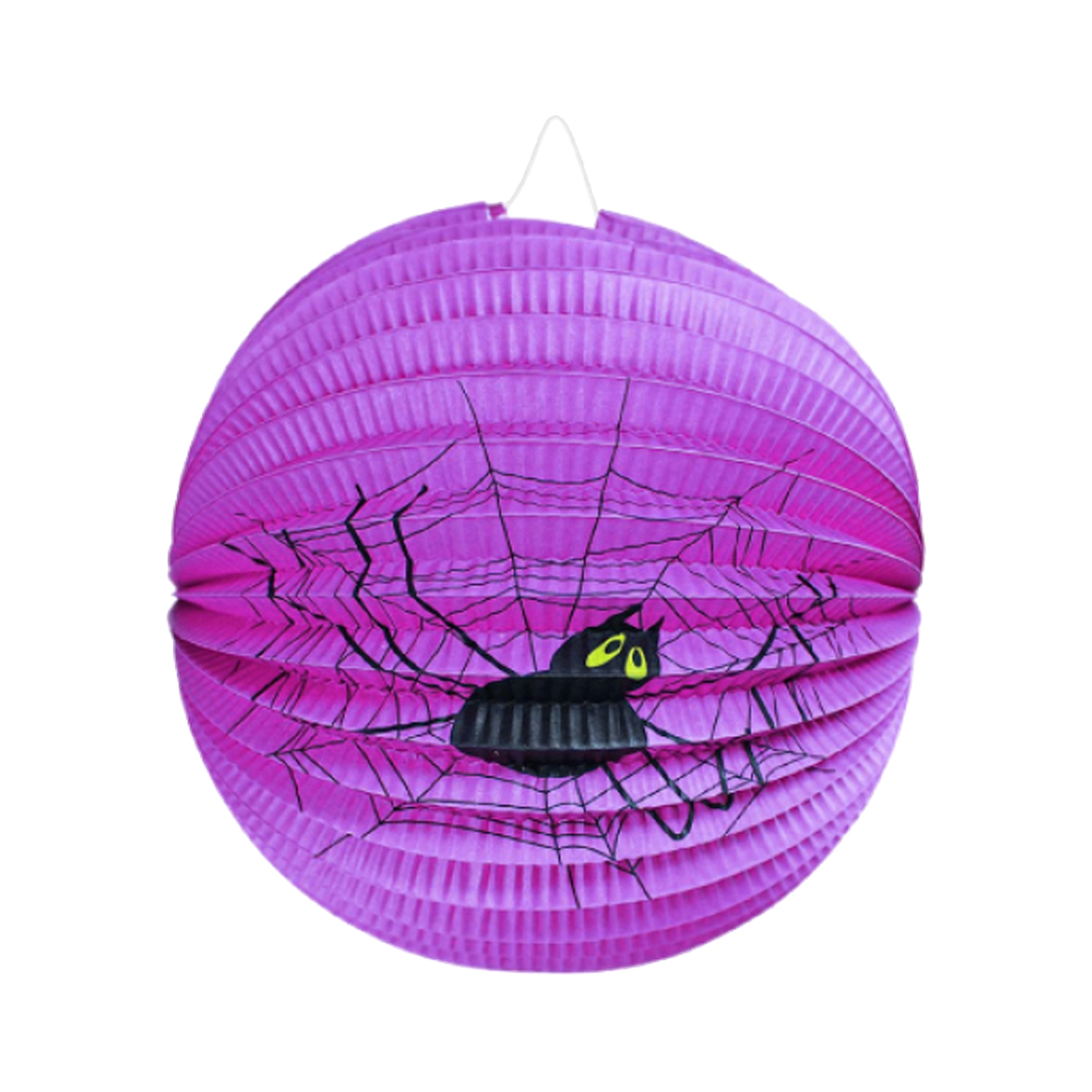 E-shop Lampión Halloween okrúhly fialový pavúk 25cm