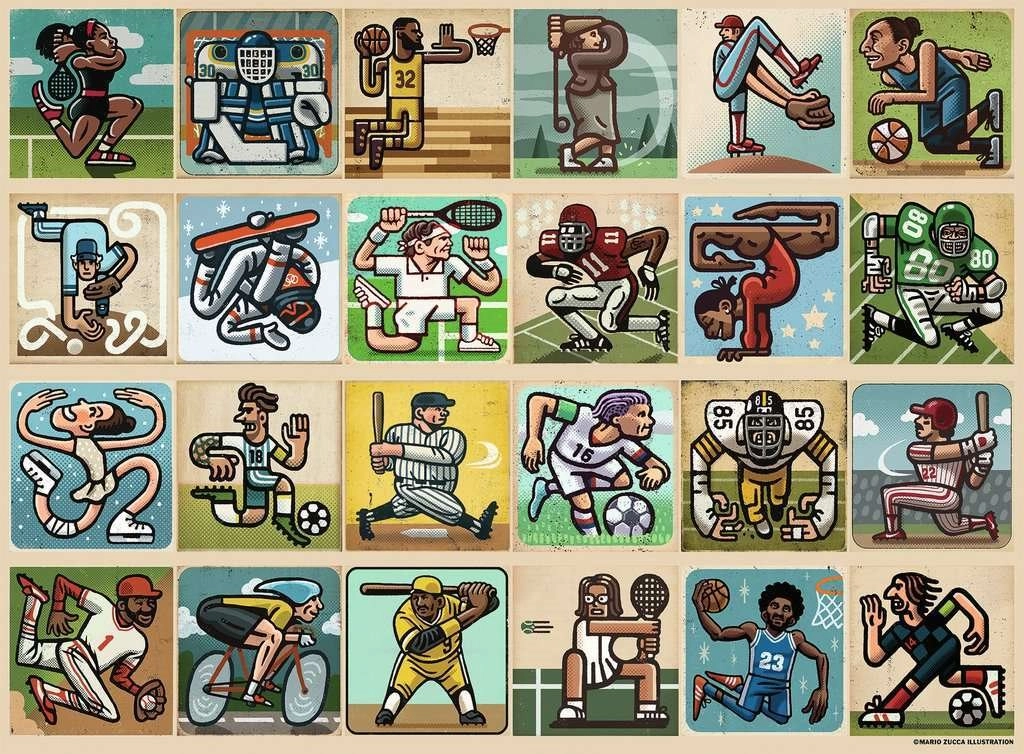 E-shop RAVENSBURGER puzzle úžasní športovci XXL 300 dielikov