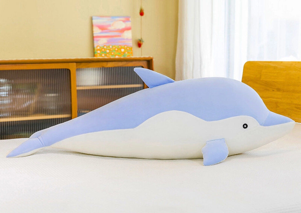 E-shop Plyšový maskot delfín modrý 30 cm