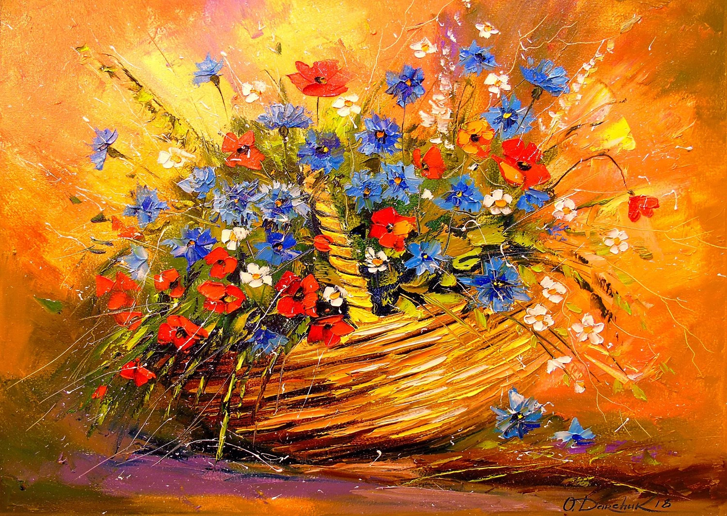 E-shop Enjoy Basket with Flowers 1000 dielov