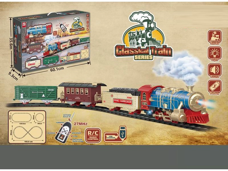 Elektrická vláčkodráha 25 dielov so svetlami a zvukmi