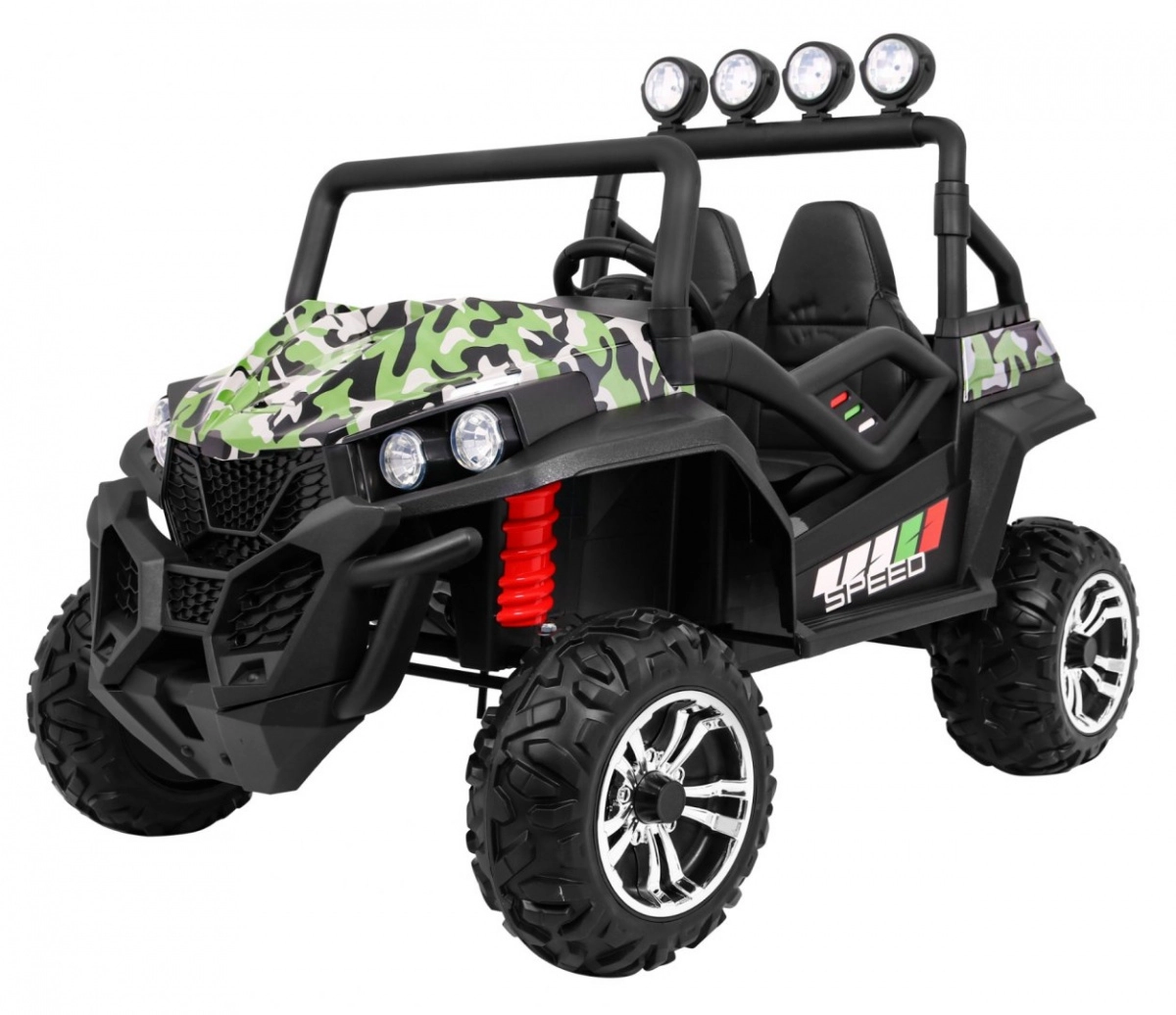 E-shop Detské terénne vozidlo Grand Buggy 4x4 s maskovaním, LED osvetlením a rádiom MP3