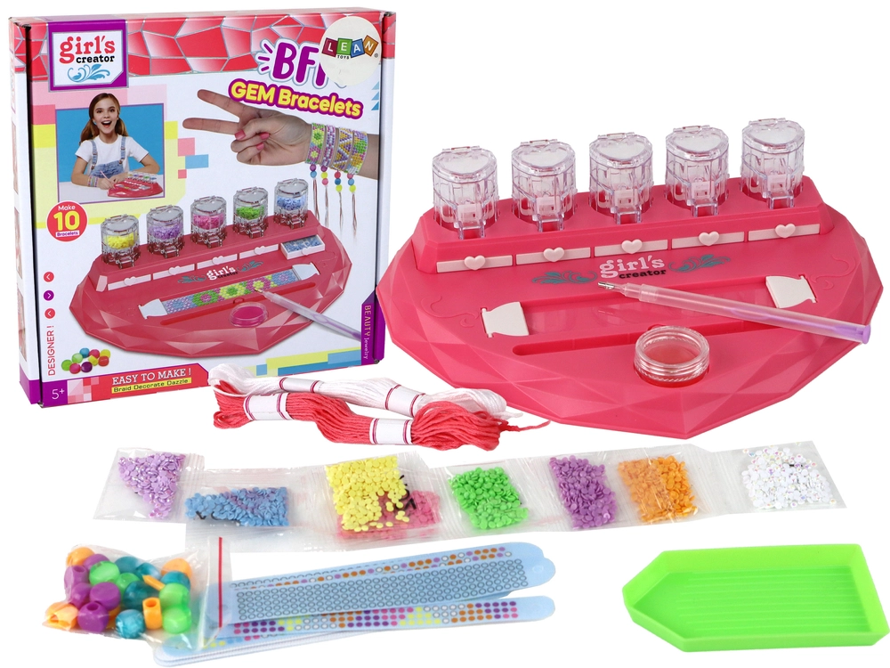E-shop Lean Toys Sada na výrobu náramkov diamantov lepenie srdiečok