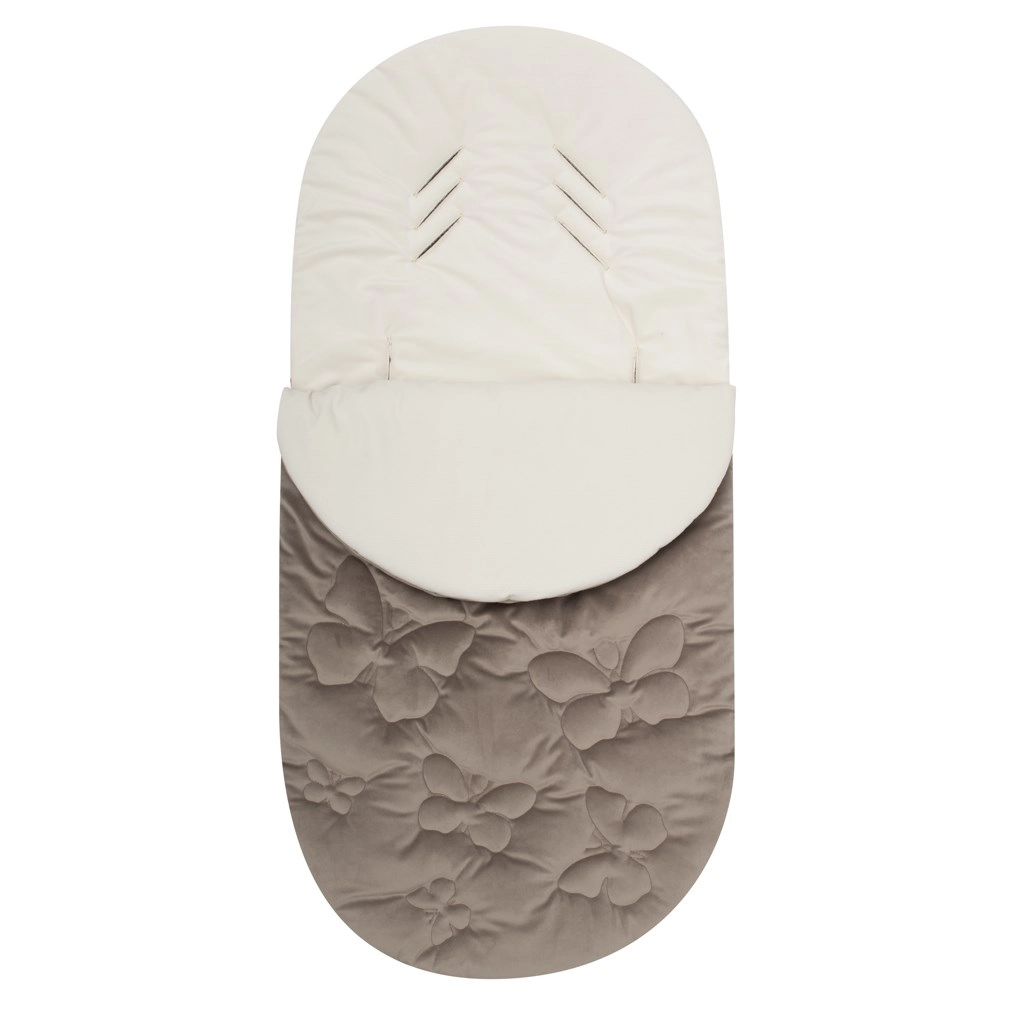 Detský zimný fusak New Baby Butterfly ecru do kočíka a autosedačky