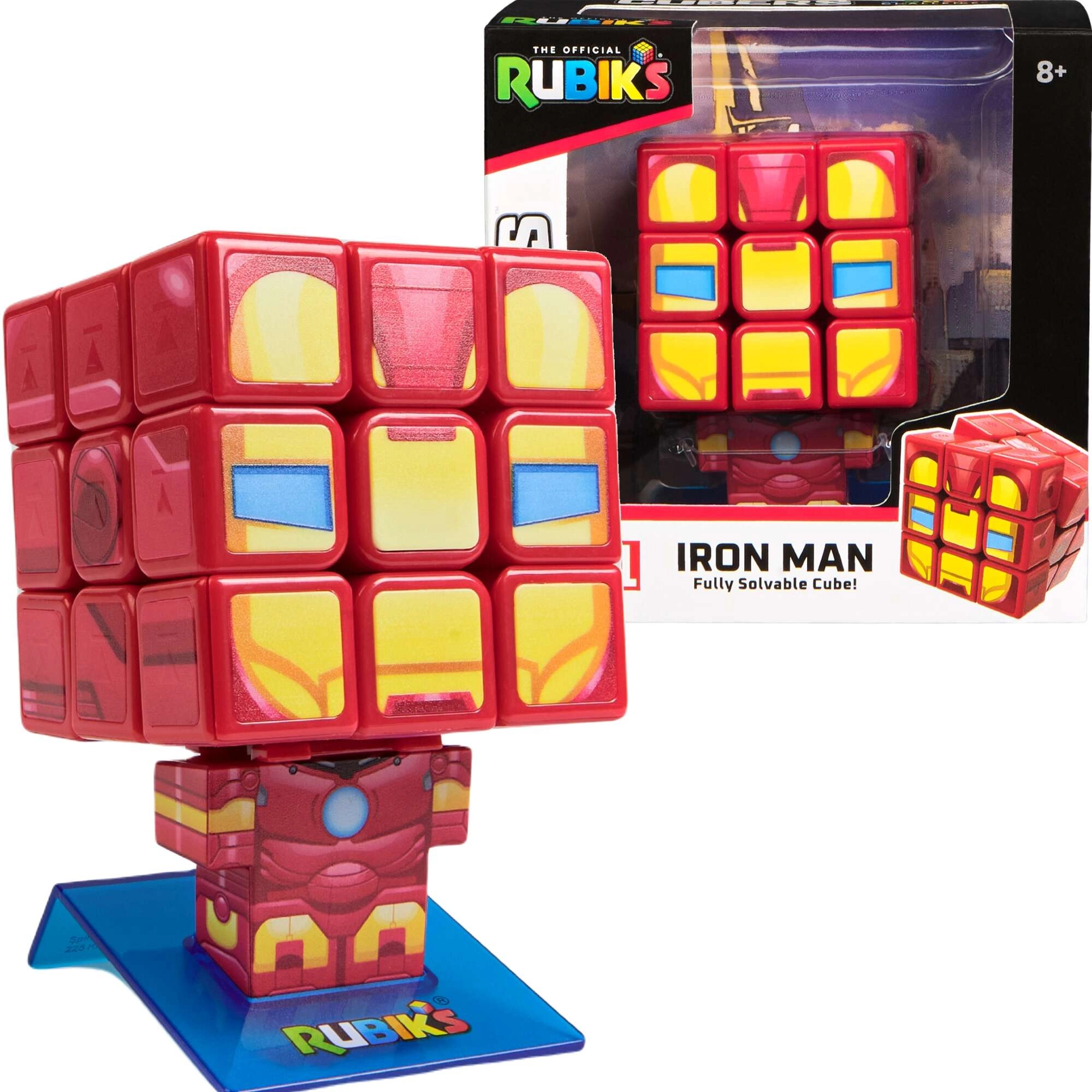 Rubikova kocka 3x3 CUBERS MARVEL Iron Man so stojanom
