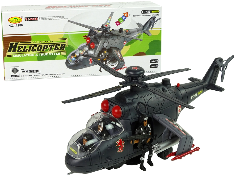 Lean Toys Vojenský vrtulník svetelné a zvukové efekty