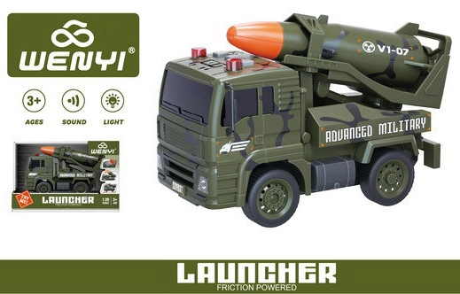 E-shop Wiky Vehicles Auto vojenské s raketou a efektami 19 cm
