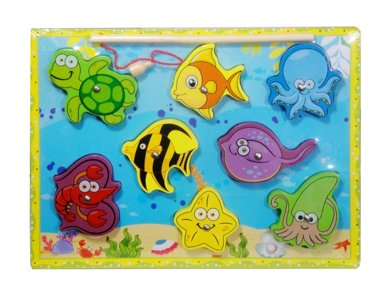 E-shop Drevené puzzle s magnetickým prútom – morské zvieratká