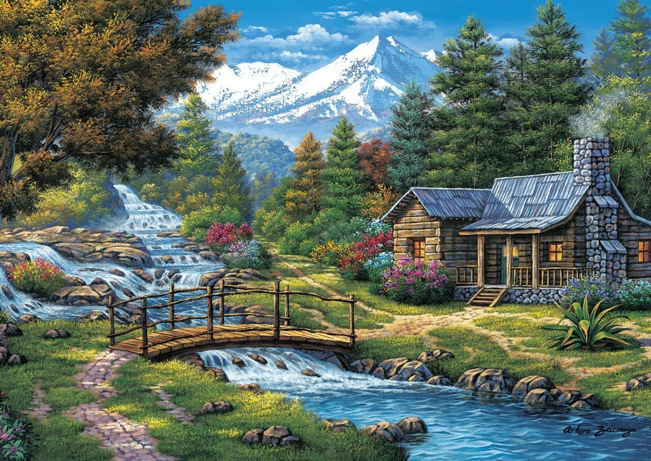 E-shop ART PUZZLE Puzzle Dva vodopády 2000 dielikov