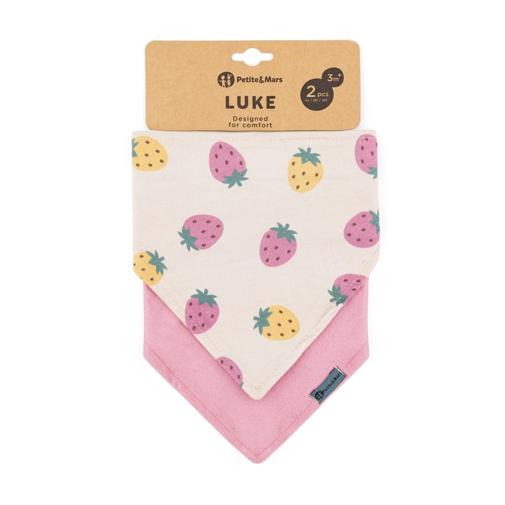 E-shop Petite&Mars Podbradník bandana Luke 2 ks Beige Kiwis&Misty Green 3m+