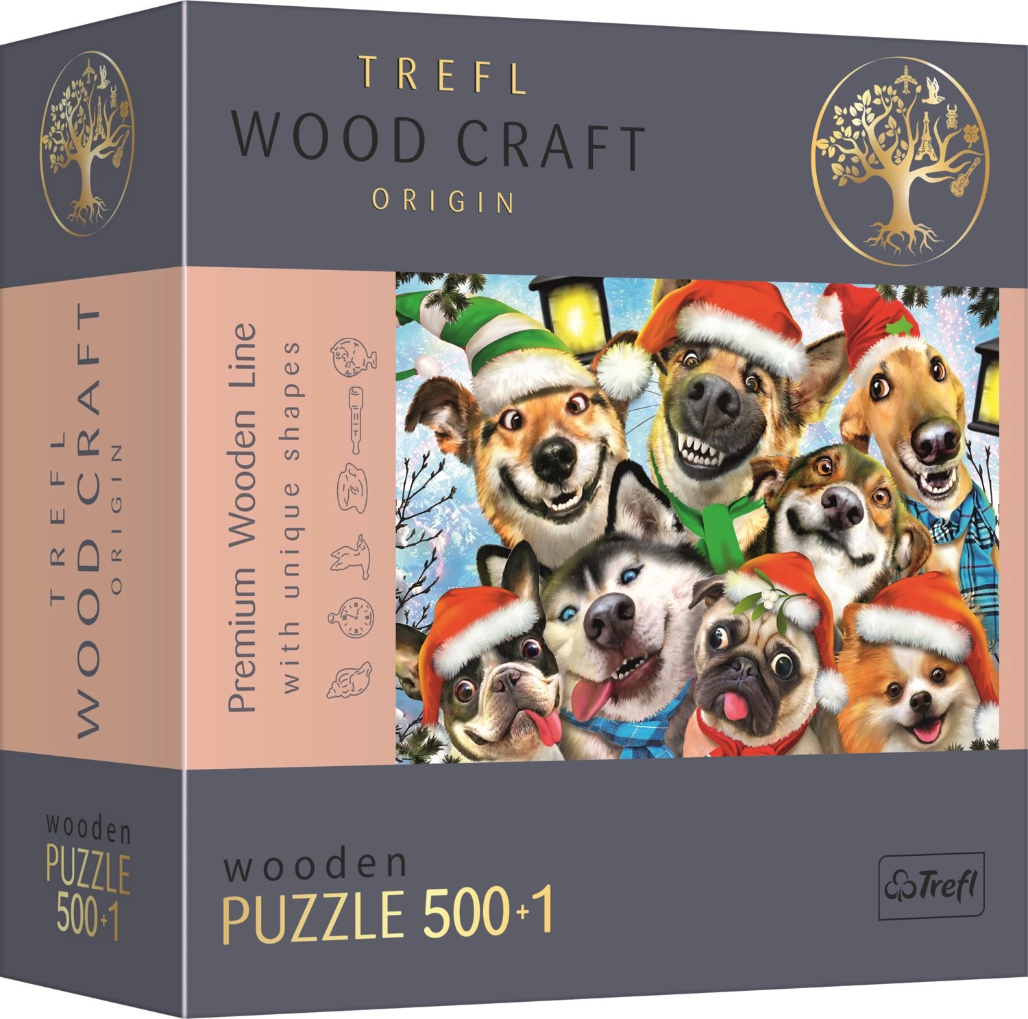 E-shop TREFL Wood Craft Origin Vánoční psi 501 dielov