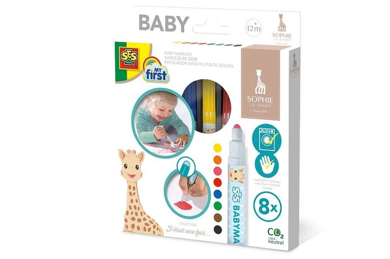 SES Creative my first fixky žirafa Sophie – sada 8 farieb