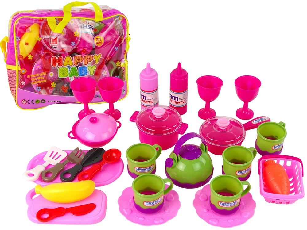 E-shop Lean Toys veľká sada riadu v sáčku 31 prvkov