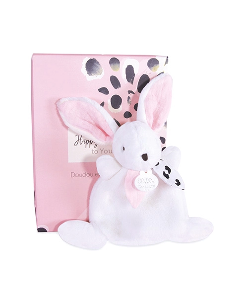 E-shop Doudou et Compagnie Paris Doudou Dárková krabička růžová mini králíček 17 cm