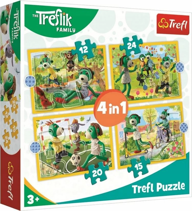 E-shop Trefl 4v1 Rodina Treflíků 20,5 x 28,5 cm v krabici 28 x 28 x 6 cm