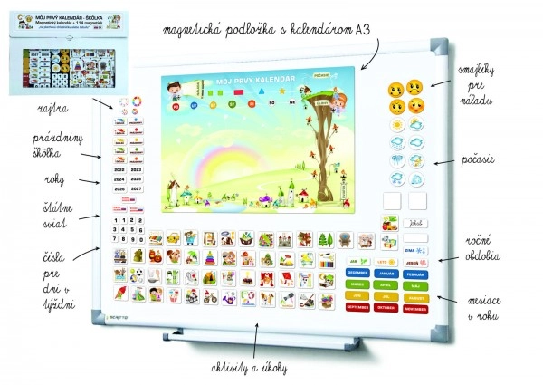 E-shop Popron Kalendár magnetický Škôlka 114 ks magnetiek v kartóne 45 x 32 x 1 cm SK verze
