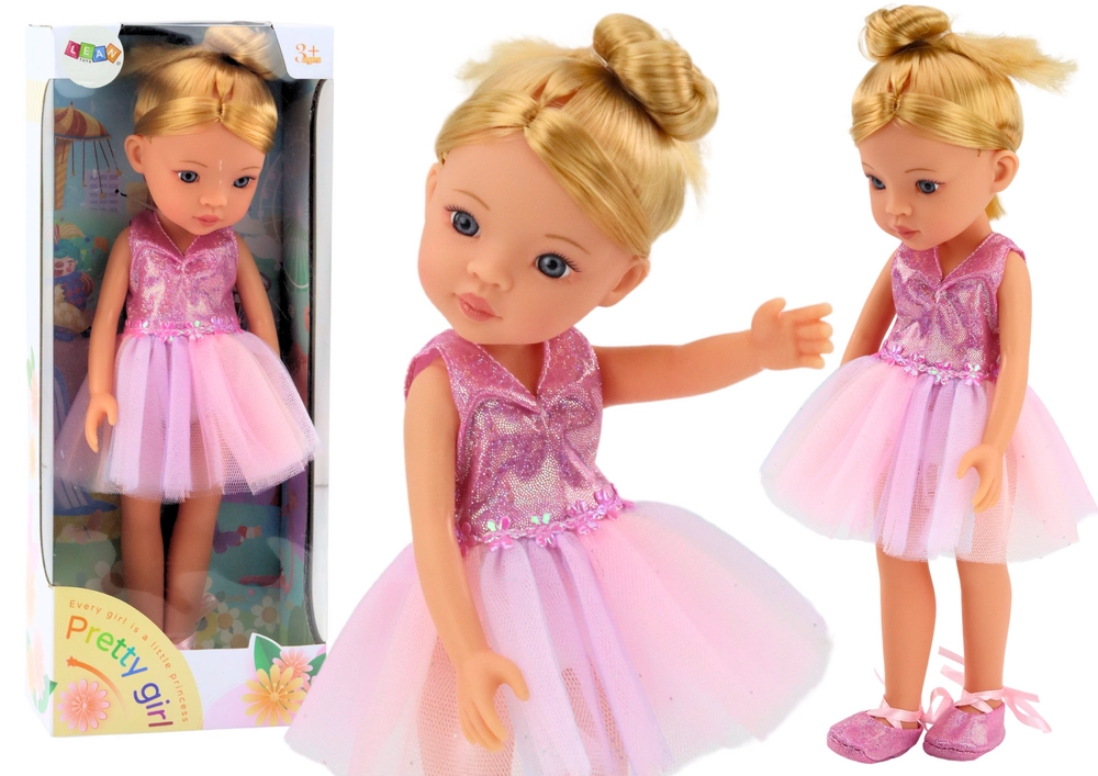 E-shop Lean Toys Balerína v ružových šatách 33 cm