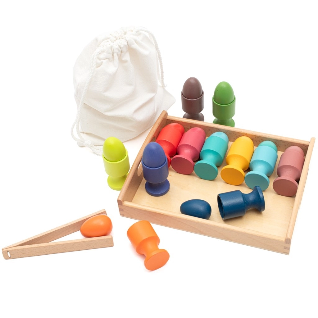 E-shop Drevená vkladačka vajíčka Montessori BABY MIX