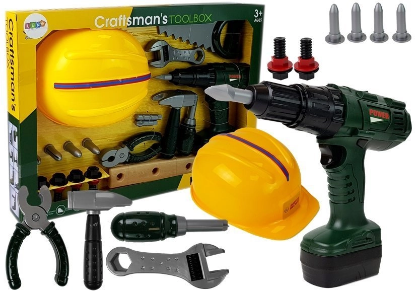E-shop Lean Toys sada náradia vŕtačka kladivo a prilba