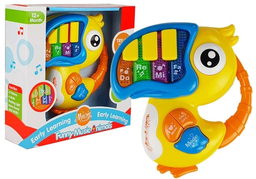 E-shop Lean Toys Klavír v tvare papagája žltý