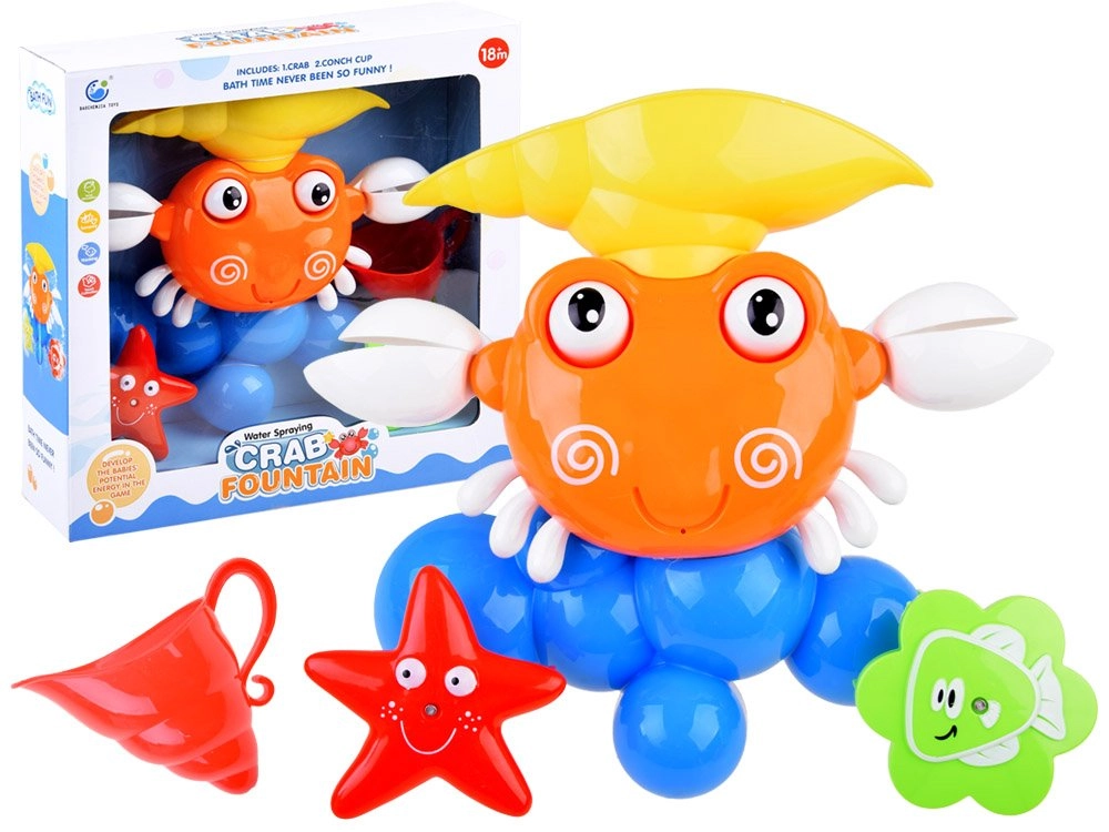 E-shop Vodná hračka do vane – krab s fontánkou na prísavky