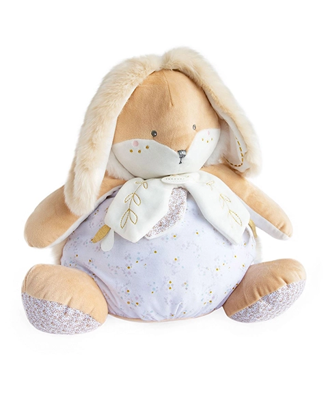 E-shop Doudou Biely zajačik s priestorom na uloženie pyžamka 38 cm
