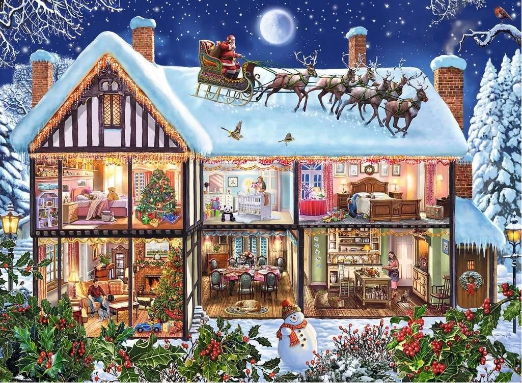 Ravensburger puzzle Vianoce doma 100 dielikov