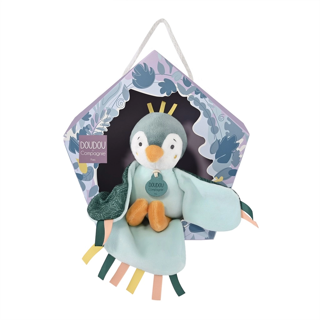 E-shop Doudou hudební plyšová hračka ptáček zelený 23 cm DC4047