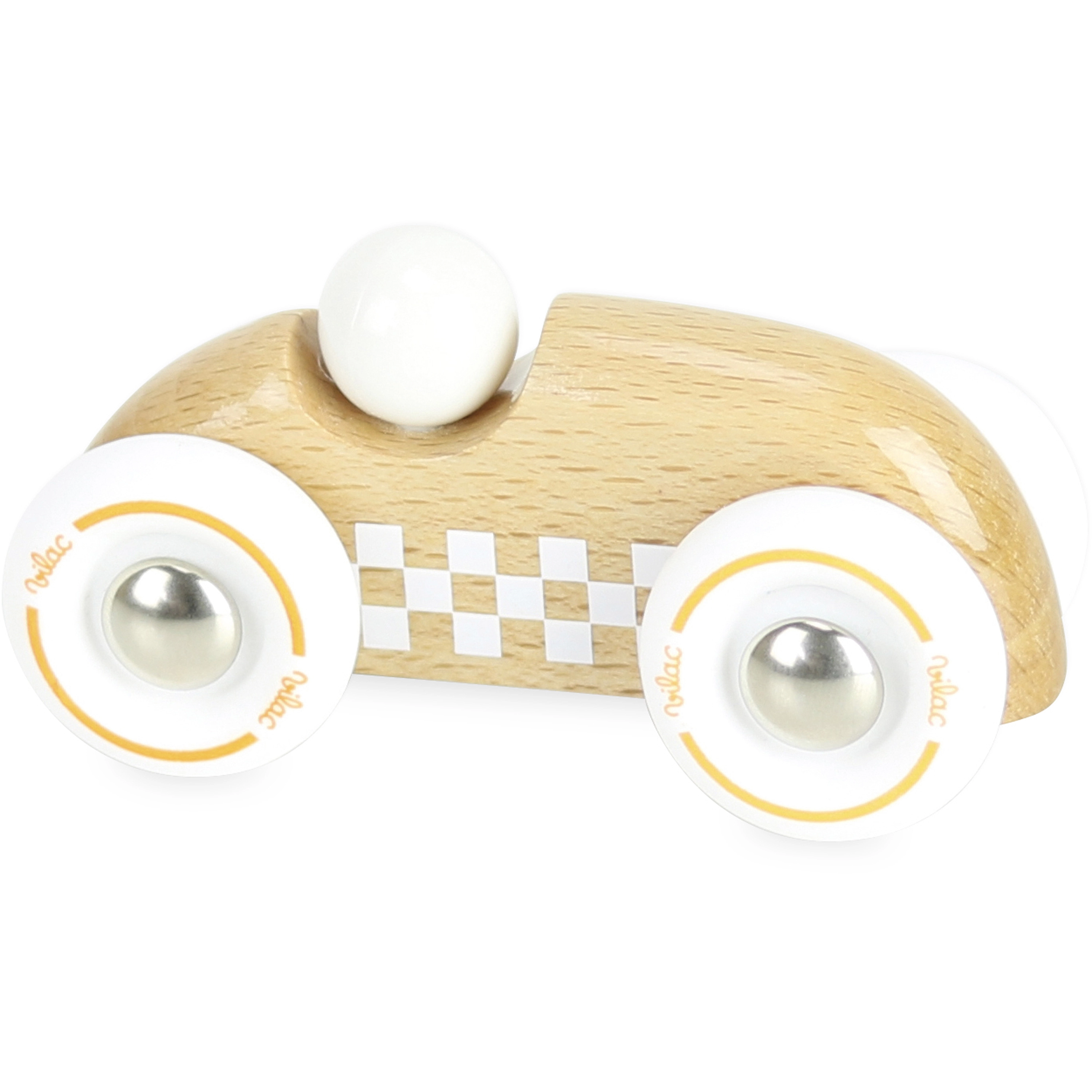 E-shop Vilac Pretekárske auto Rally Checkers mini prírodné