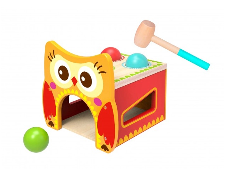 E-shop Drevená interaktívna lavička Sova TOOKY TOY