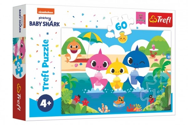 E-shop TREFL Baby Shark s rodinou na dovolené 60 dílků