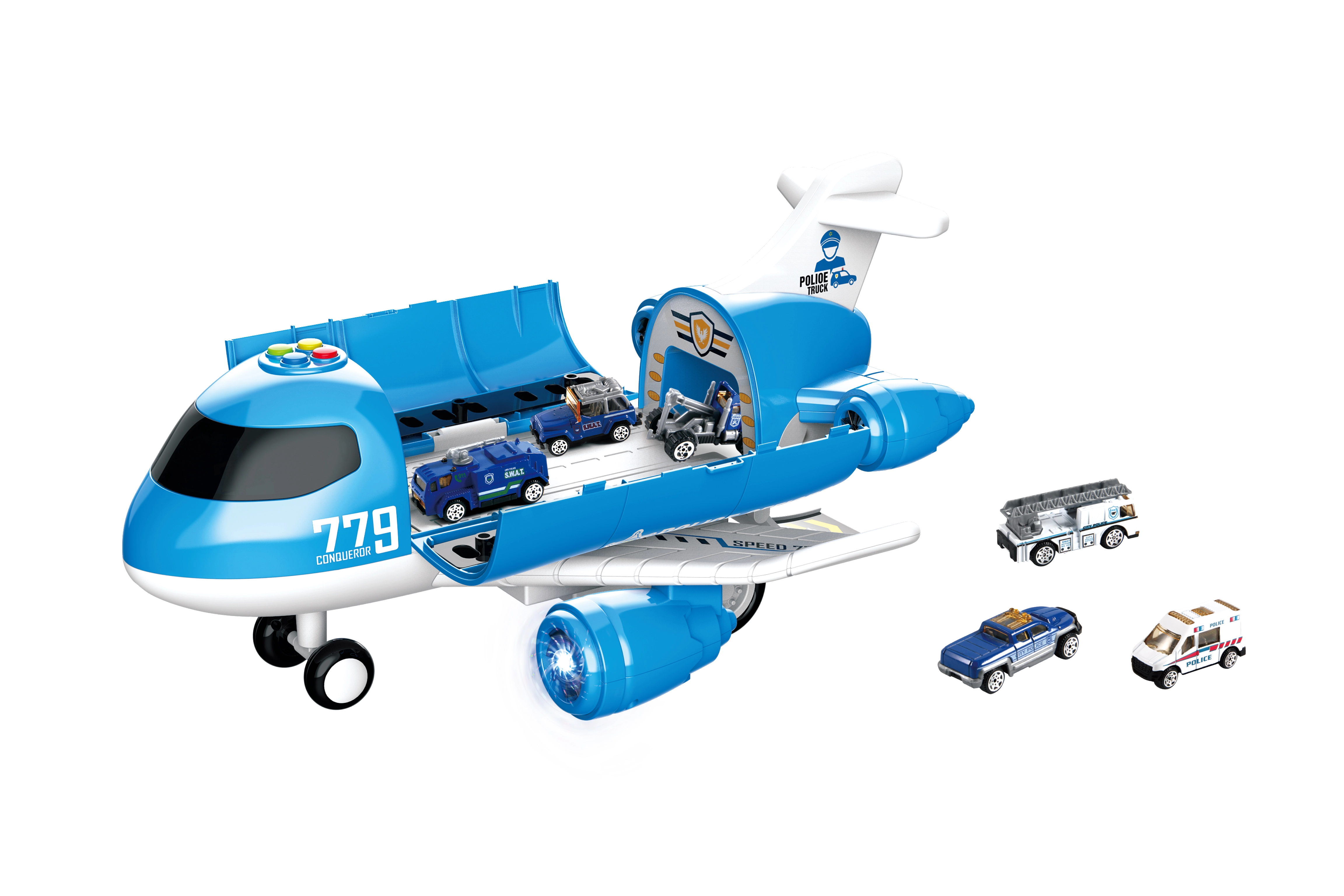 E-shop Wiky Vehicles Lietadlová stanica s efektmi 40 cm 6 áut