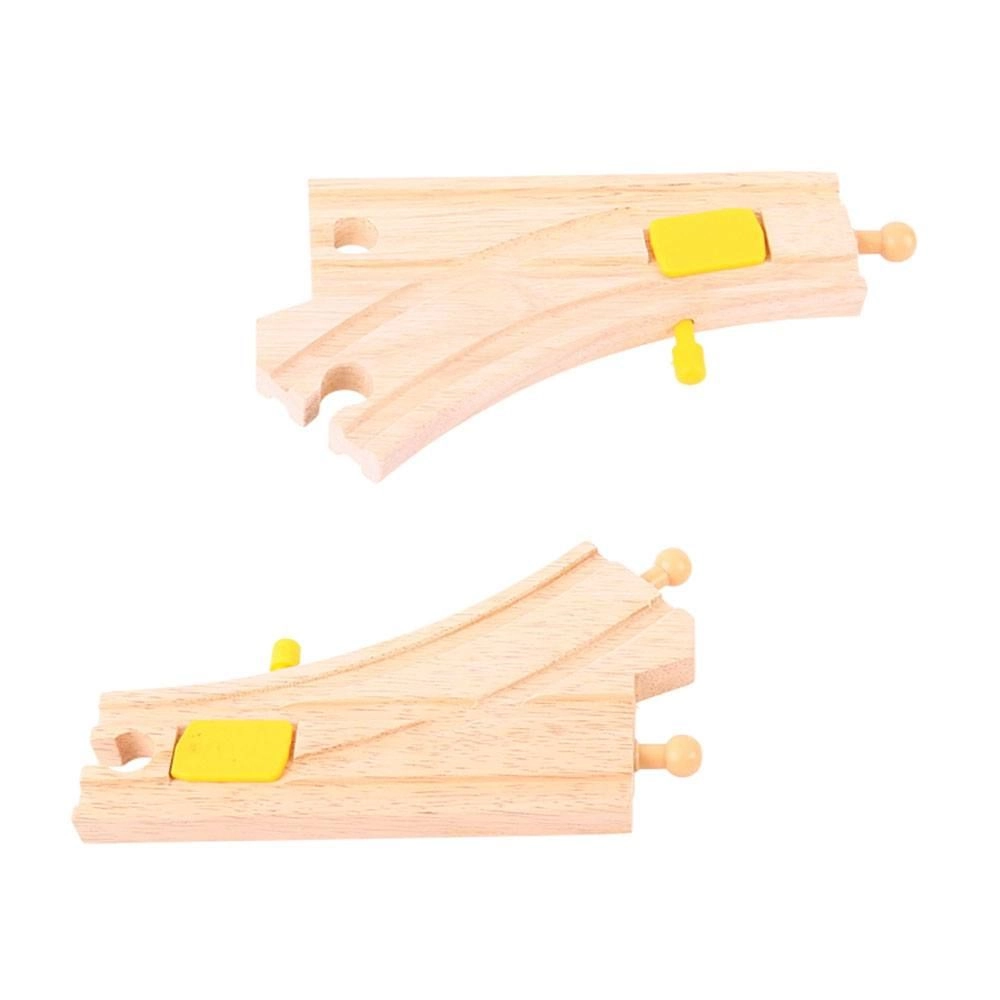 E-shop Koľaje Bigjigs Prehadzovateľná výhybka 2ks