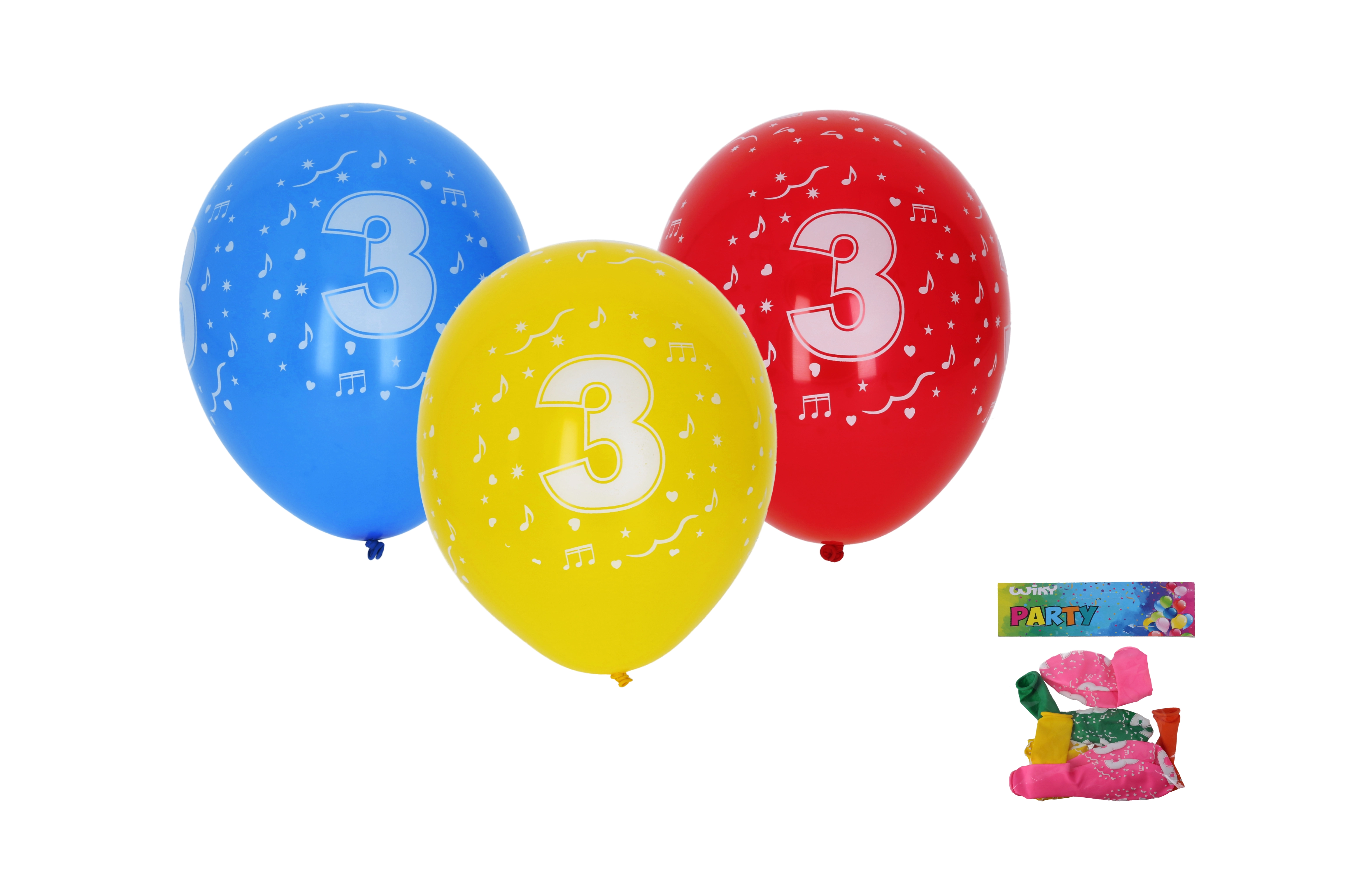 E-shop Wiky Balónik nafukovací 30cm sada s číslom 3 WKW009915