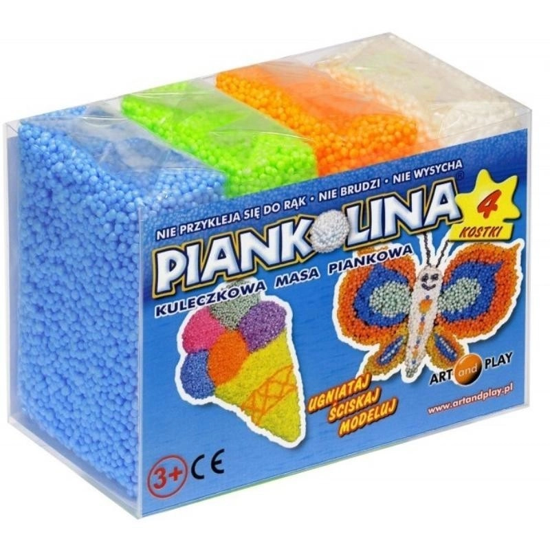 E-shop Piankolina kreatívna penová hmota – 4 kocky, modrá