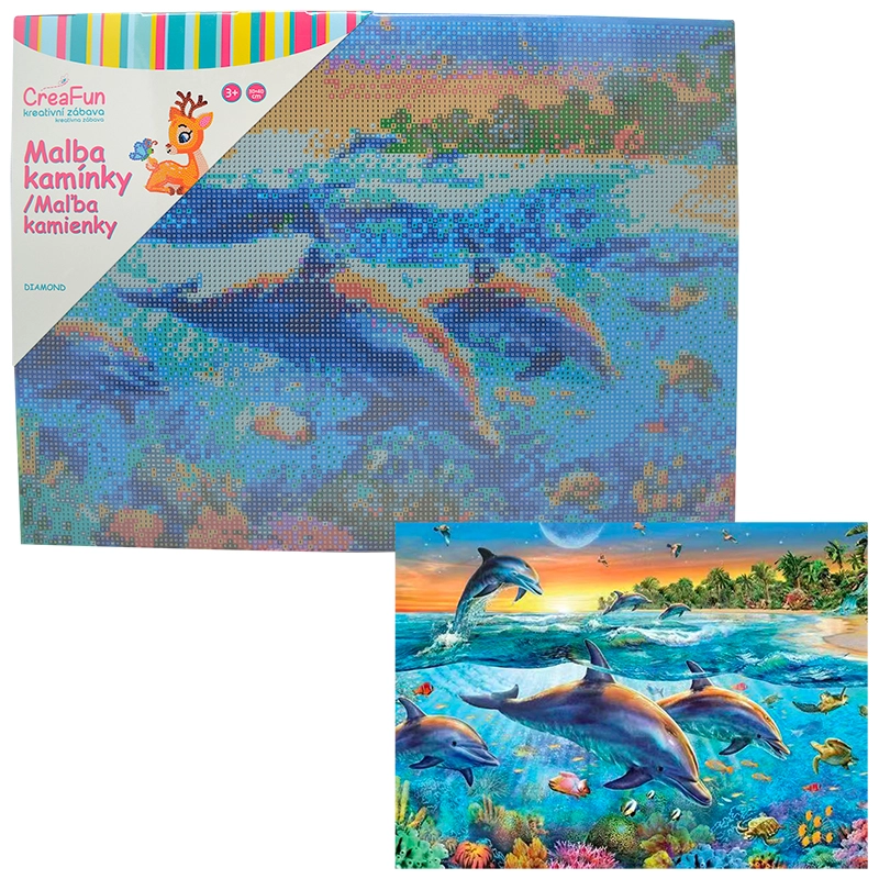 E-shop Sparkys Diamantové maľovanie Delfíny 30 x 40 cm