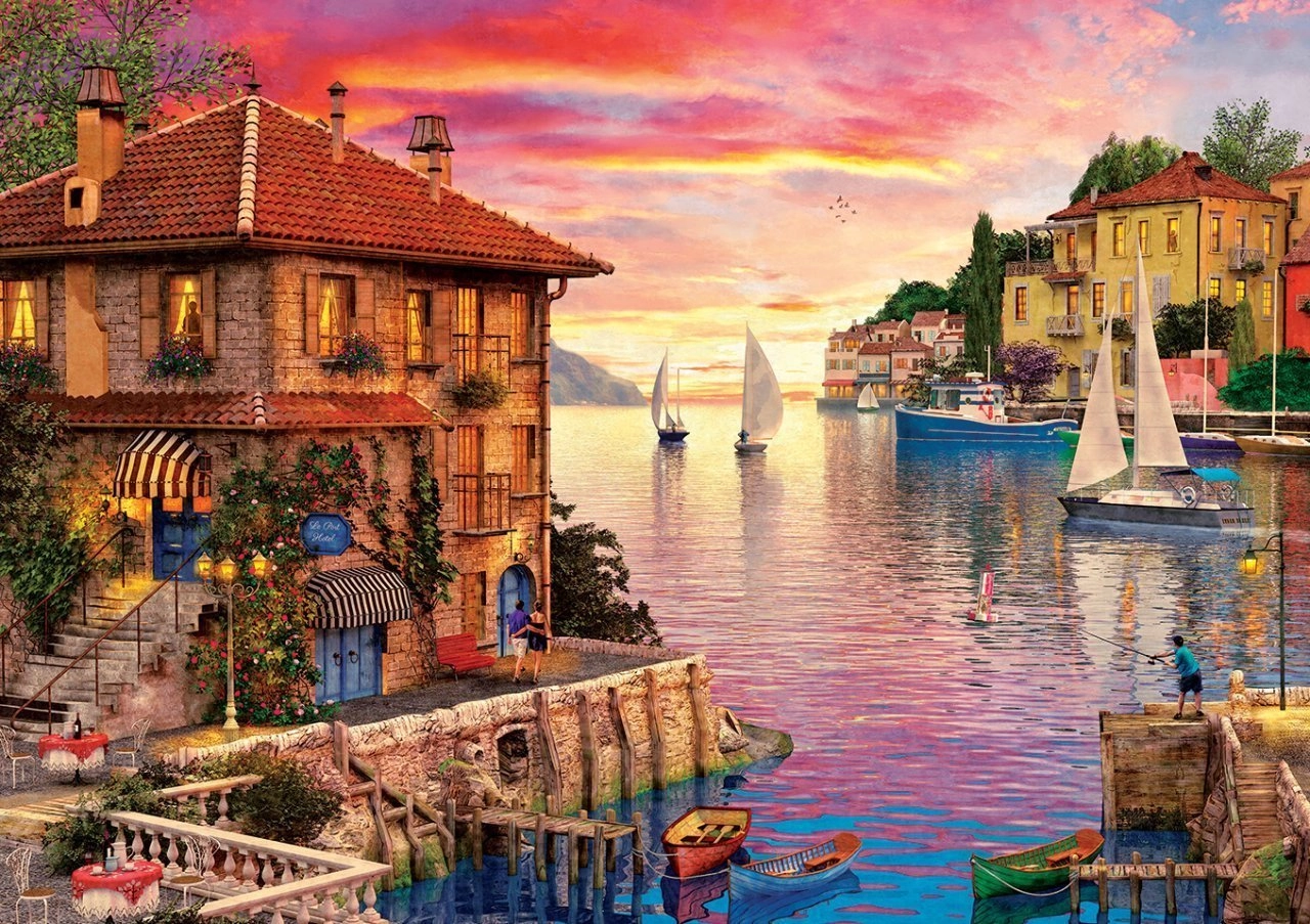 E-shop Puzzle Art Puzzle stredomorský prístav 1500 dielikov