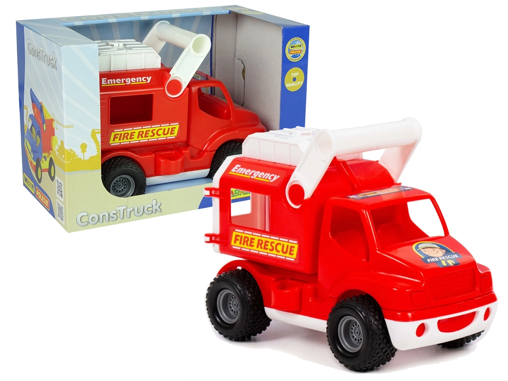 E-shop Lean Toys Plastové hasičské auto ConsTruck červené