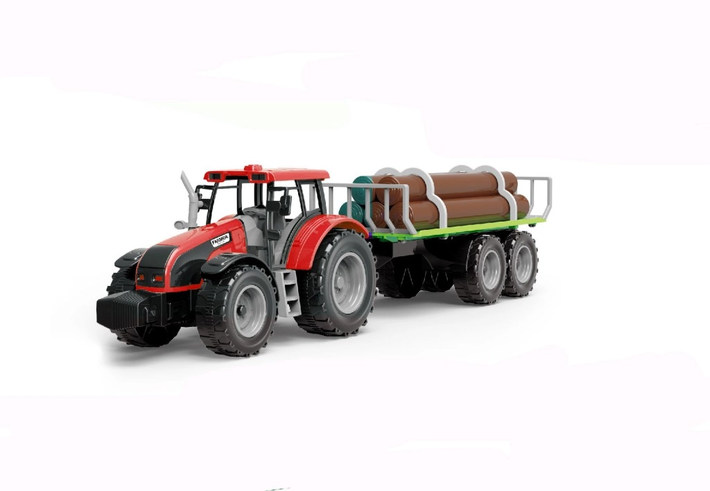 E-shop Alltoys Traktor s valníkom a drevom modrý