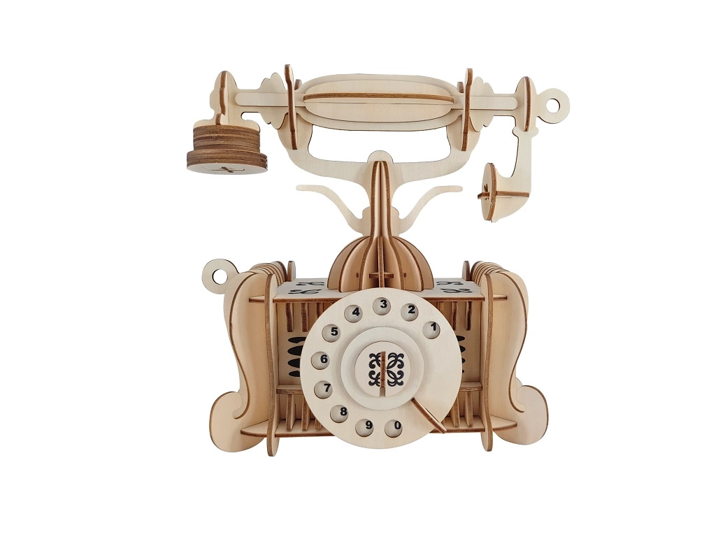E-shop Drevené 3D puzzle starý telefón