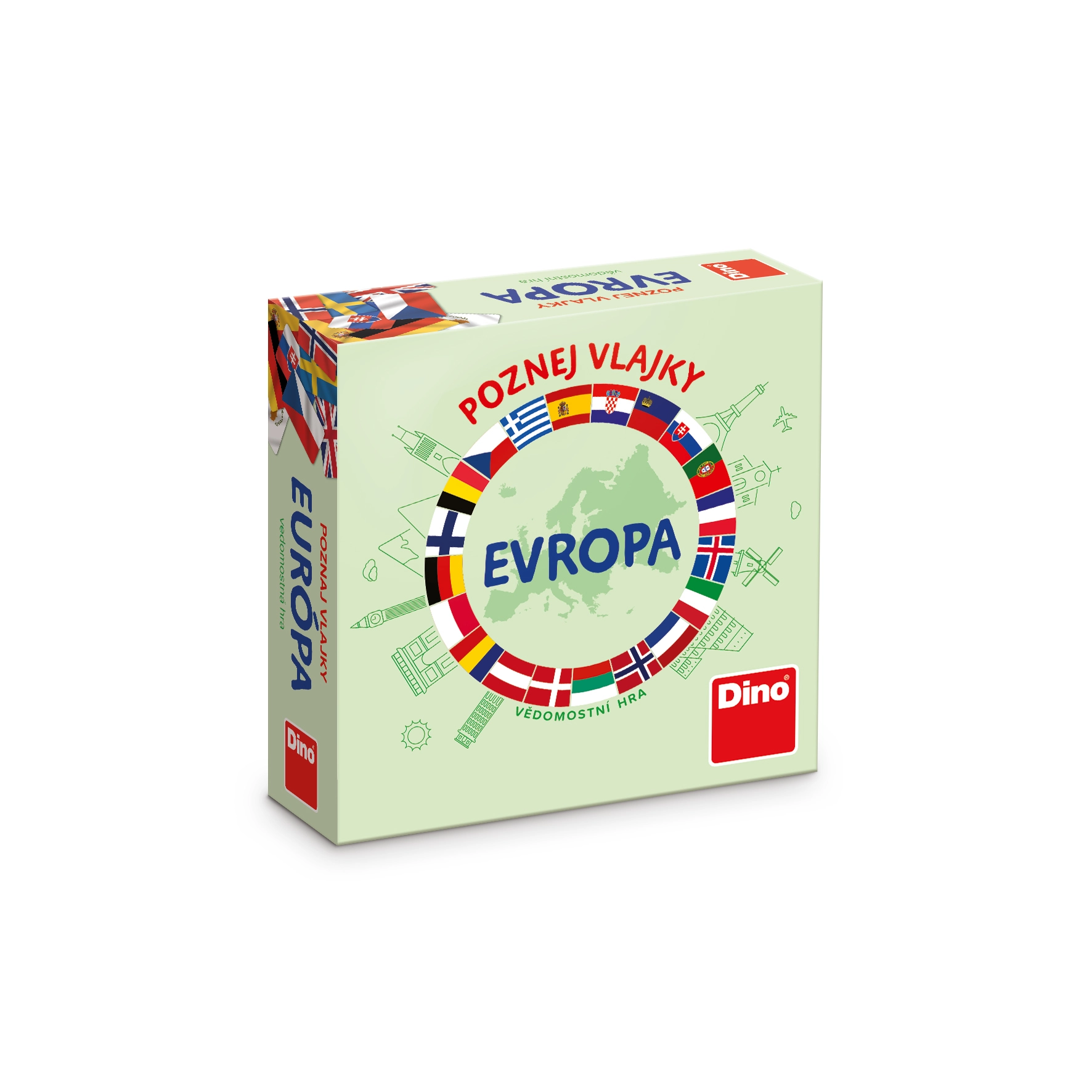 Dino Cestovná hra Spoznaj vlajky Európy